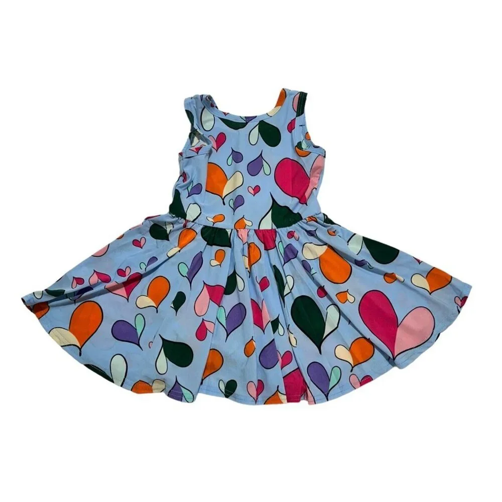 Dot Dot‎ Smile Baby Girls Size 12/24M Heart Tank Twirl Dress Attached Brief NWT
